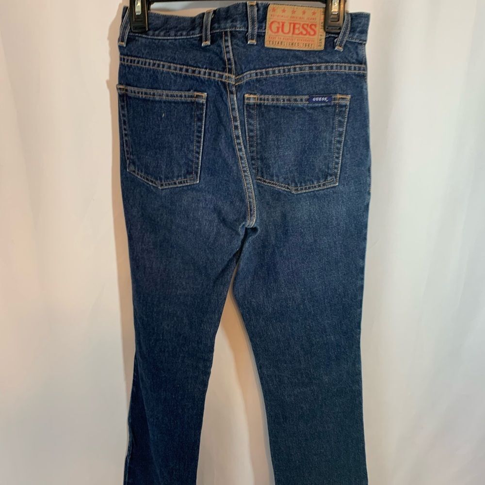 90s Guess blue jeans sz 10/27 Y2K dark wash blue boot cut 2000s low rise 28x30.5